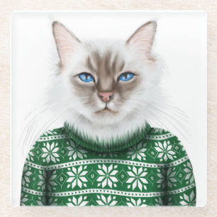 Dessous-de-verre En Verre Chandail de chat de Kitty
