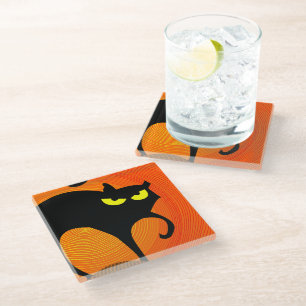 Dessous-de-verre En Verre Chat noir