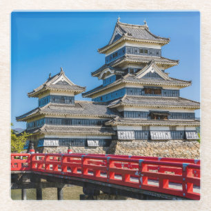 Dessous-de-verre En Verre Château de Matsumoto et pont