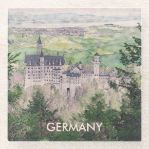 Dessous-de-verre En Verre Château Retro Neuschwanstein en Allemagne