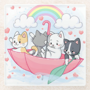 Dessous-de-verre En Verre Chats mignons