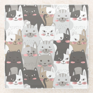 Dessous-de-verre En Verre Chats mignons