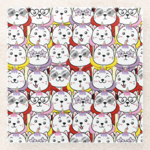 Dessous-de-verre En Verre Chats mignons