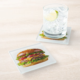 Dessous-de-verre En Verre ChaussureHabille hamburger empilé thic
