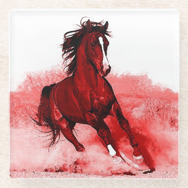 Dessous-de-verre En Verre Cheval de course (Devant)