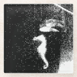 Dessous-de-verre En Verre cheval de mer pixélisé