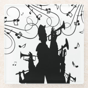Dessous-de-verre En Verre Cheval Section Trumpet Jazz Music