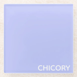 Dessous-de-verre En Verre Chicorée Nom de couleur bleu Fleur