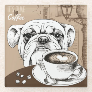 Dessous-de-verre En Verre Chien de café