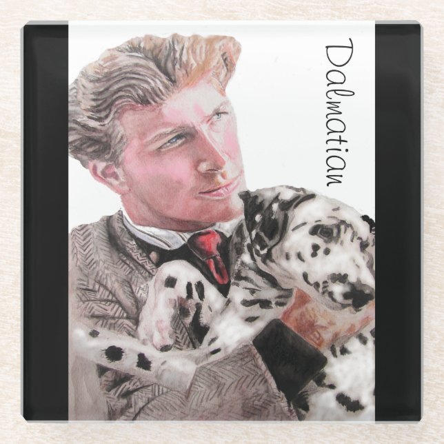 Dessous-de-verre En Verre Chiens de Dalmatie Chien mignon Pot animal (Devant)