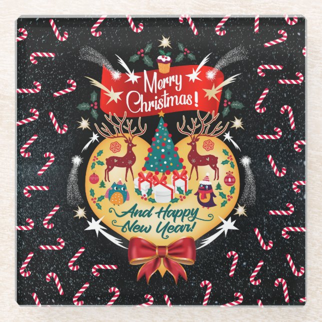 Dessous-de-verre En Verre Christmas Candies (Devant)