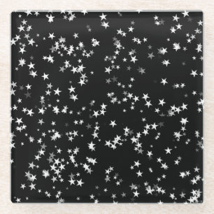 Dessous-de-verre En Verre Ciel Étoilé Luxueux Noir Élégance Astronomie