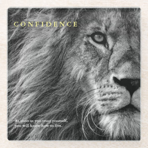 Dessous-de-verre En Verre Citation de confiance Lion Inspiration