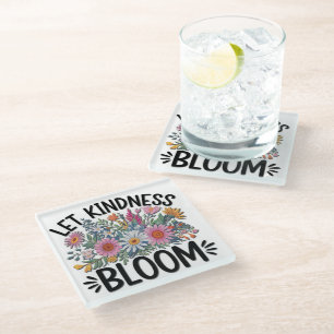Dessous-de-verre En Verre Citation/Discours/Fleurs Inspirationnels