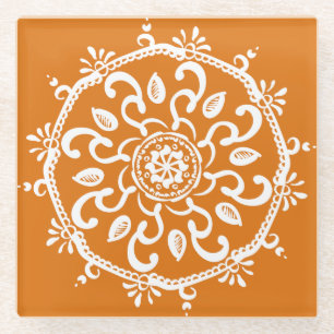 Dessous-de-verre En Verre Citrouille Pie Mandala
