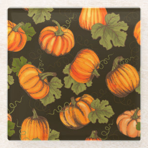 Dessous-de-verre En Verre Citrouilles biologiques : Ferme à table