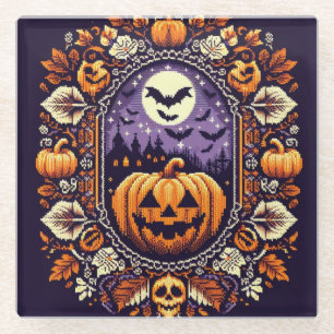 Dessous-de-verre En Verre Classic Fair Isle Halloween/Citrouille