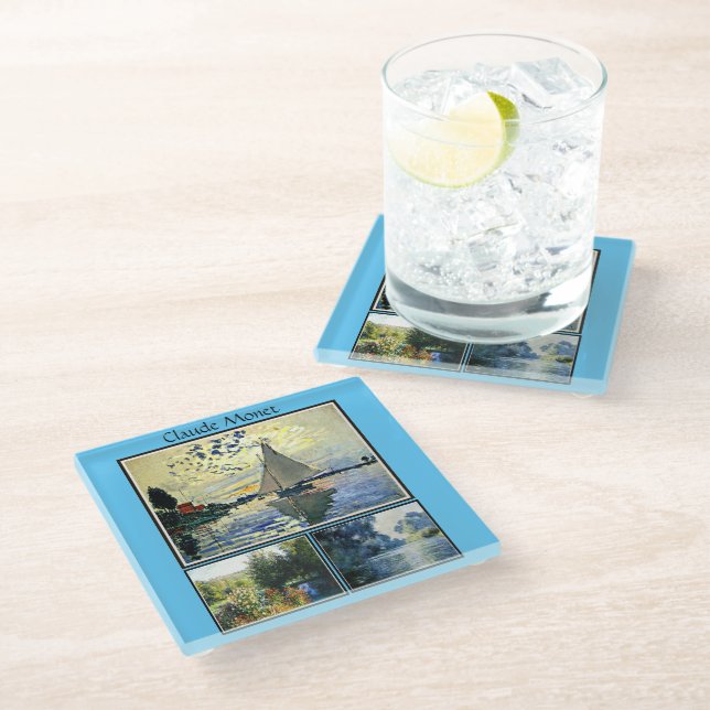 Dessous-de-verre En Verre Claude Monet peinture célèbre (Incliné)