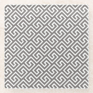 Dessous-de-verre En Verre Clé grecque classique Carré Motif Swirl