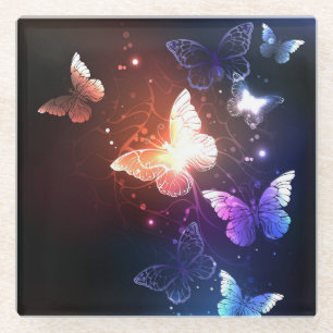 Dessous-de-verre En Verre Clowing Night Butterflies
