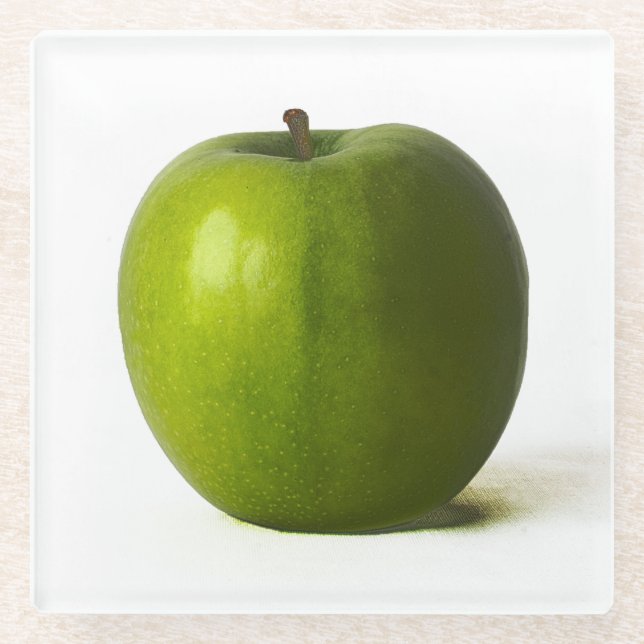 Dessous-de-verre En Verre Coastère de la pomme verte (Devant)