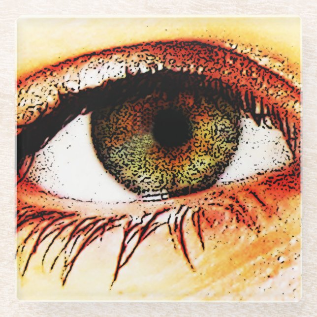 Dessous-de-verre En Verre Coastère des yeux (Devant)