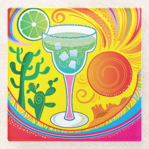 Dessous-de-verre En Verre Cocktail Coloré