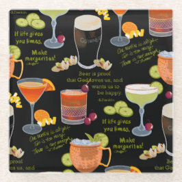 Dessous-de-verre En Verre Cocktails et contemplation