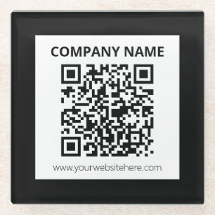 Dessous-de-verre En Verre Code QR modifiable et conception simple personnali