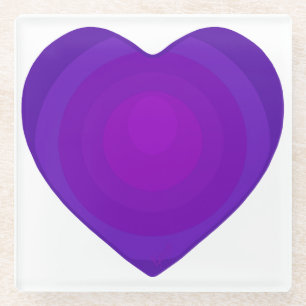 Dessous-de-verre En Verre Cœur violet