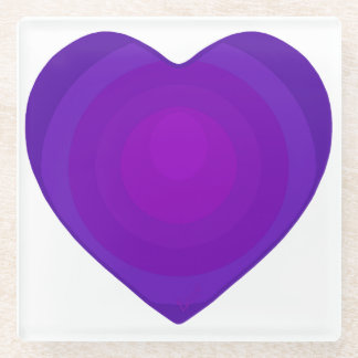 Dessous-de-verre En Verre Cœur violet