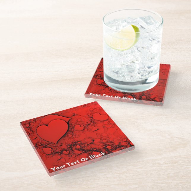 Dessous-de-verre En Verre Coeurs sensibles (Incliné)