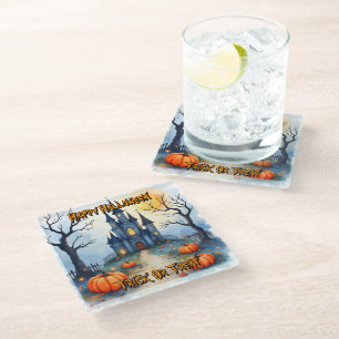 Dessous-de-verre En Verre Collection Halloween Tendance Mignonne Épouvantabl