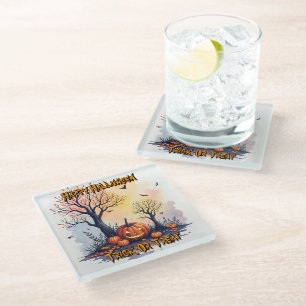 Dessous-de-verre En Verre Collection Tendance Halloween Effrayant Mignon