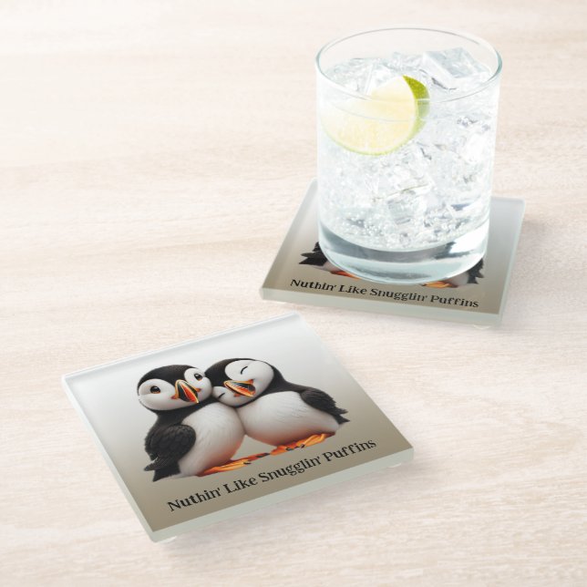 Dessous-de-verre En Verre Comme Les Puffins De Snugglin (Incliné)