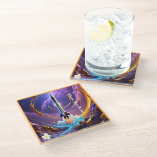 Dessous-de-verre En Verre "Conception cosmique visionnaire"