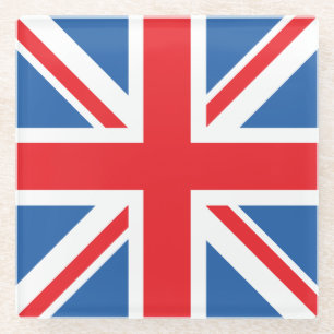 Dessous-de-verre En Verre Conception de drapeau/Jack Union