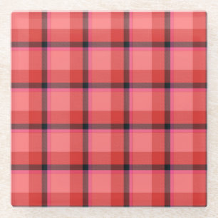 Dessous-de-verre En Verre Conception de tartan