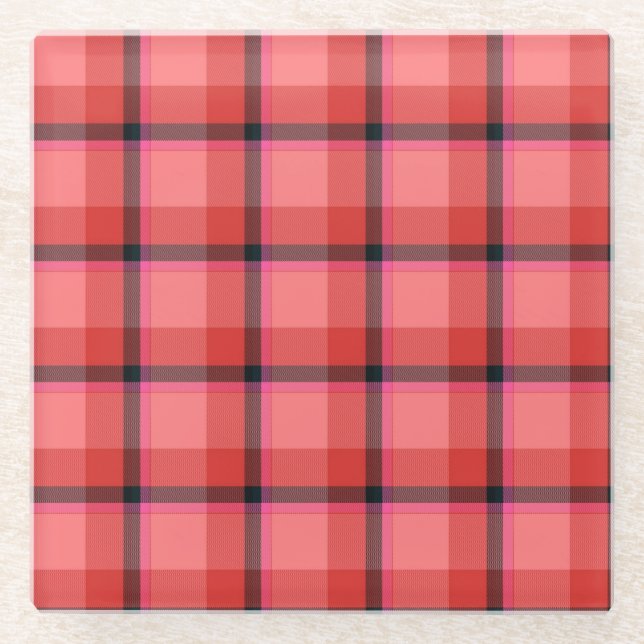 Dessous-de-verre En Verre Conception de tartan (Devant)