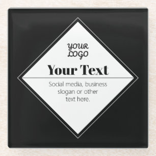 Dessous-de-verre En Verre Conception de texte moderne éditable & votre logo