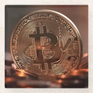 Dessous-de-verre En Verre Cool et stash Bitcoin brillant