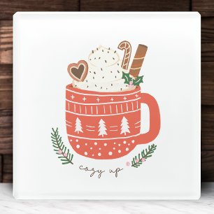 Dessous-de-verre En Verre Cosy Up Hot Cocacao Mug Noël