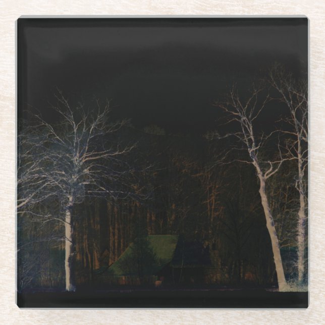 Dessous-de-verre En Verre Côté foncé 4 (Devant)