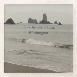 Dessous-de-verre En Verre Côte Olympique, Washington, Photo Seascape