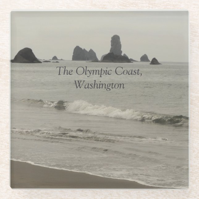 Dessous-de-verre En Verre Côte Olympique, Washington, Photo Seascape (Devant)
