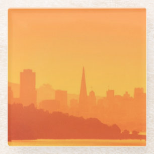 Dessous-de-verre En Verre Coucher du soleil lumineux de San Francisco