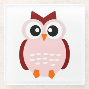 DESSOUS-DE-VERRE EN VERRE COUPER OWL