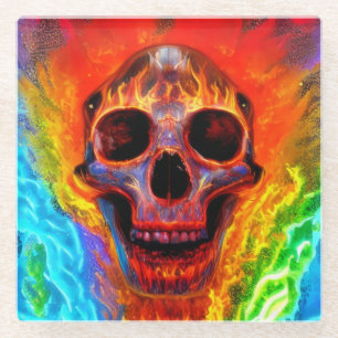 Dessous-de-verre En Verre Crâne couleur