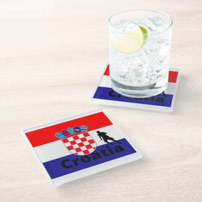 Dessous-de-verre En Verre Croatia soccer (Incliné)