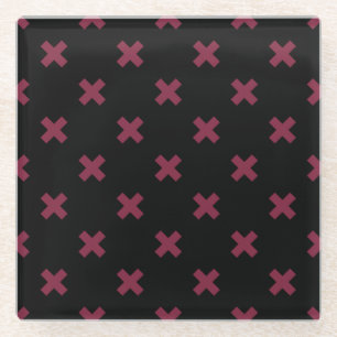 Dessous-de-verre En Verre Crochets Mulberry sur noir